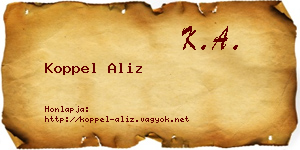 Koppel Aliz névjegykártya
